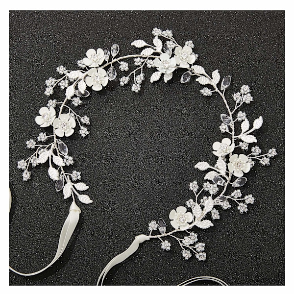 Silver Bröllopshuvudband Kristall Brudkronor för Brud Blomsterhår
