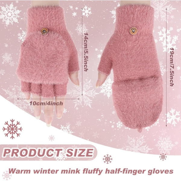 3-pak fingerløse handsker - Dame vinter luffer