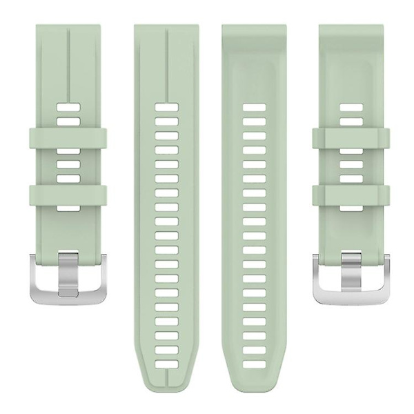 Til Garmin Quatix 5 22mm Solid Color Silikonurrem RXU Light Green