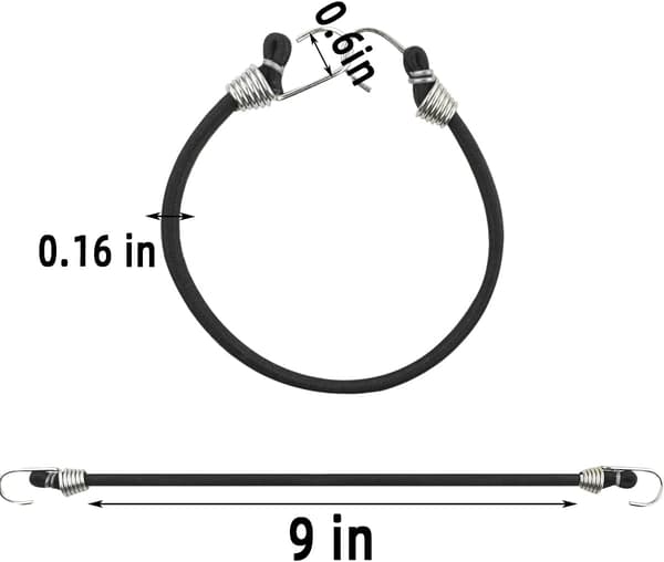15-pak kraftige elastikker med kroge, 28 cm mini-gummielastikker, elastiske elastikker til udendørs camping, små elastiske snore til bagage
