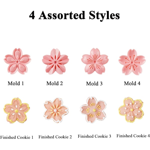 Kjeksform, 4 stiler kjeksformere Cherry Blossom kjeksform for