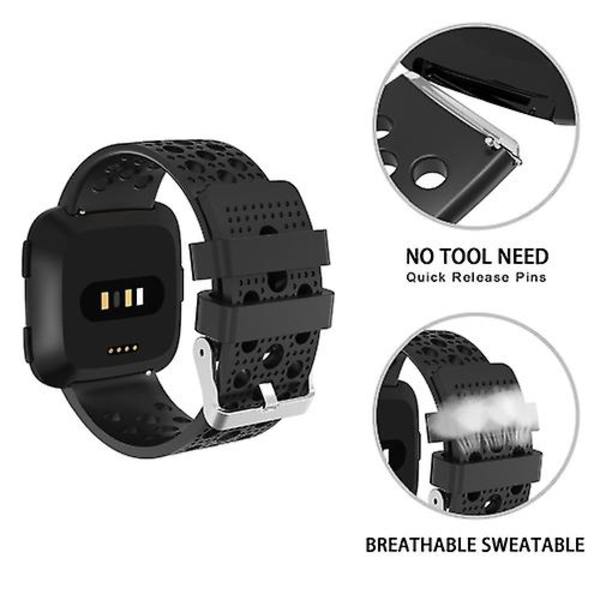 For Fitbit Versa Åndbar Rem EKB Gray