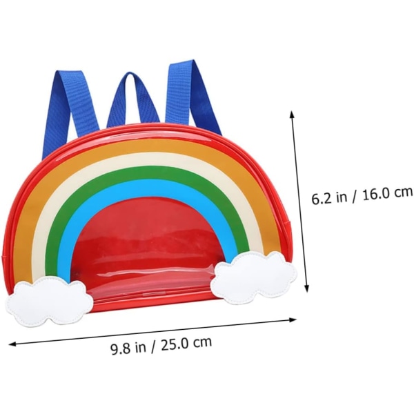 2 stk. Børns Regnbue Taske Pvc Rygsæk Børn Tegneserie Rygsæk Børn Regnbue Taske Klar Rygsæk Faux Håndtaske Skole Taske Vandtæt Rygsæk