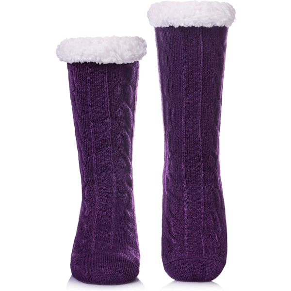 Damtofflor Fuzzy Strumpor Fluffy Mysig Halkfri Varm Vinter Mjuk Tjock Fleece