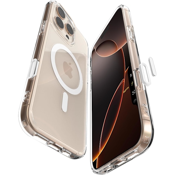 för iPhone 16 Pro Max Skal, Ultra Hybrid T MagFit [Kamerakontrollknapp Täckning] [Kompatibel med Magsafe] - Vit A_T_White iPhone 16 Pro Max