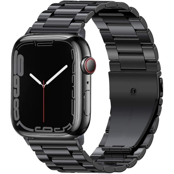 Metallrem för Apple Watch Ultra 49 mm 8 7 45 mm 41 mm Smart Watch Armband i rostfritt stål för Iwatch 6 5 4 3 Se 44 ​​mm 42 mm 40 mm Black For iwatch 8 41mm