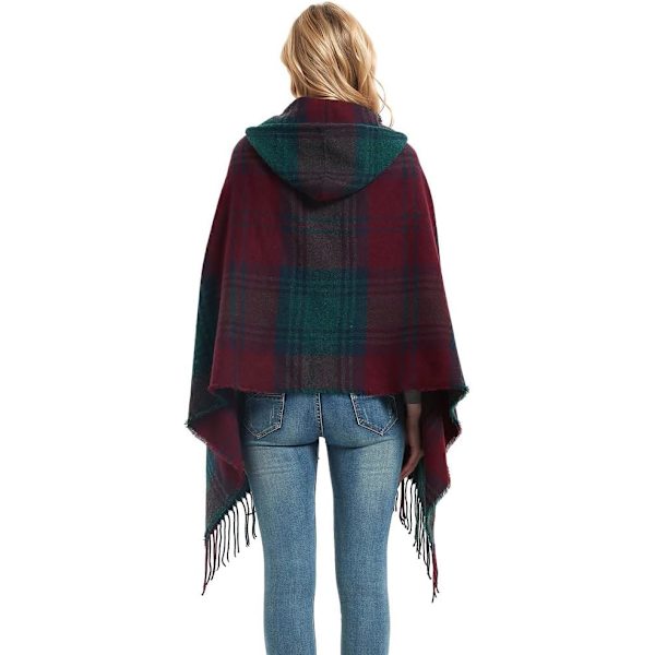 Ternet poncho sweater med åben front, kappefrakke og tæppe sjal til kvinder