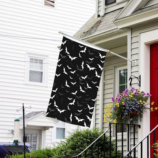 Fladdermöss Dubbelsidig Tryckt 3x5FT Vertikal Banner, Halloween Utomhus Dekoration Fladdermöss Fladdermöss