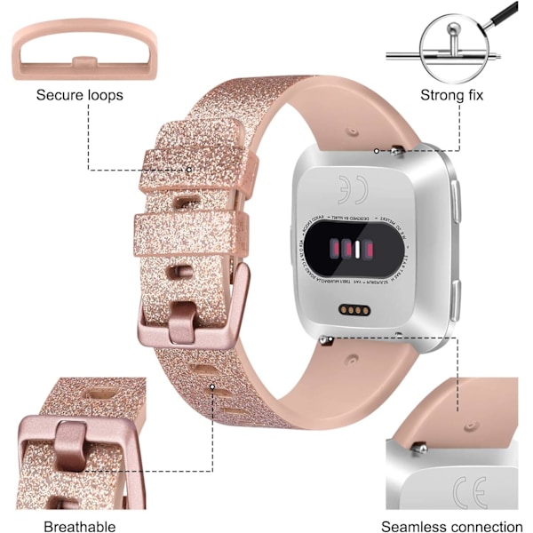 [6-pakning] Remmer kompatible med Fitbit Versa 2 - Myke sportreimer til dame- og herre, små og store