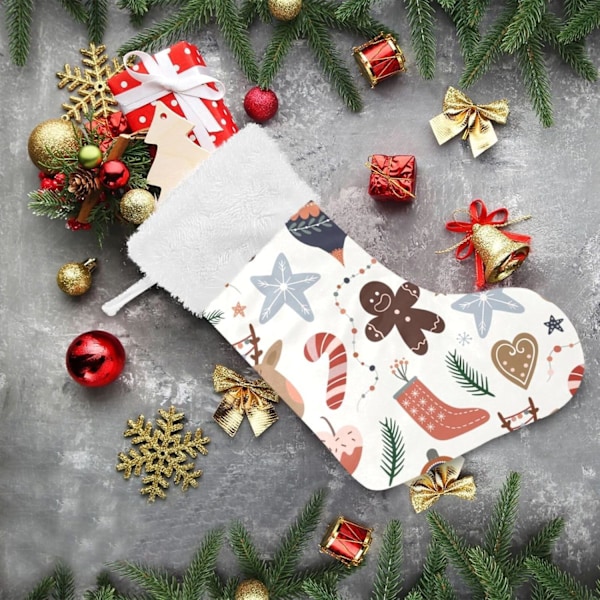 Julklapp, Personliga Julklappsstrumpor 2-pack Jul Rensa Pepparkaka Jultomten 45,7 cm Julstrumpor Hängande Ornament K