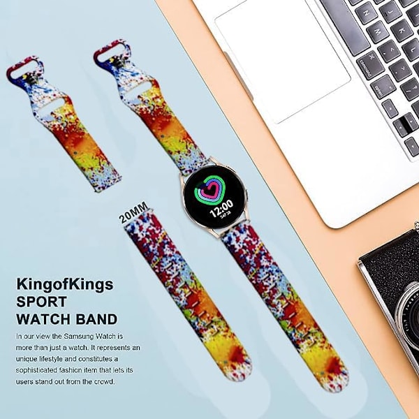 Kompatibel med Garmin Venu Watch Band, 20MM mjukt silikonmönster