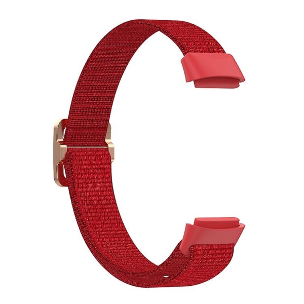 For Fitbit Luxe Justerbar Elastisk Nylon Urrem OVR Red