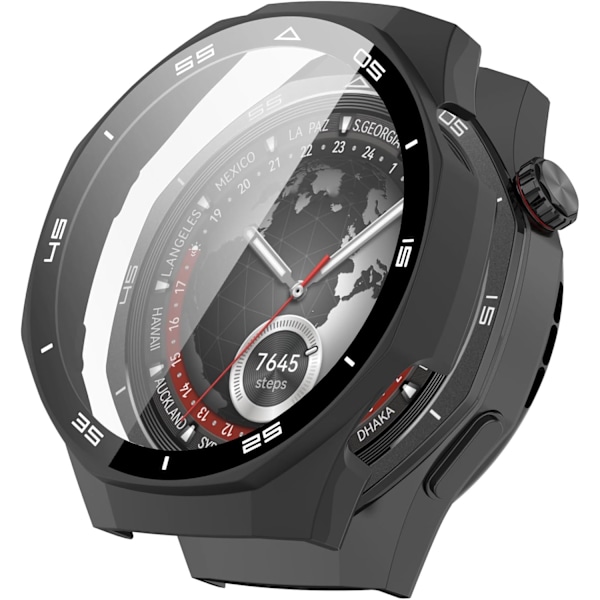 Kompatibel med Huawei Watch GT5 Pro 46mm Smartwatch Full Coverage PC Skyddsfodral med Härdat Glas Beröringsbar Skärmskydd Smartwatch