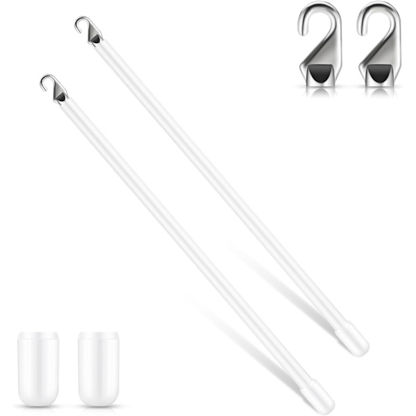 2 PVC lange lameller med kroker og håndtak (12 tommer)
