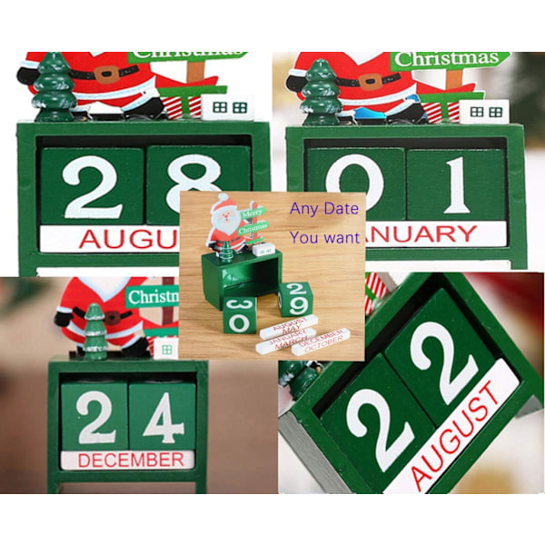 Julnedtelling kalender treblokker Julnedtelling skrivebord