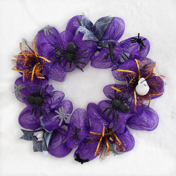 4 rullar Halloween Deco Mesh-band för kranstillverkning, 10 tum x 30 fot