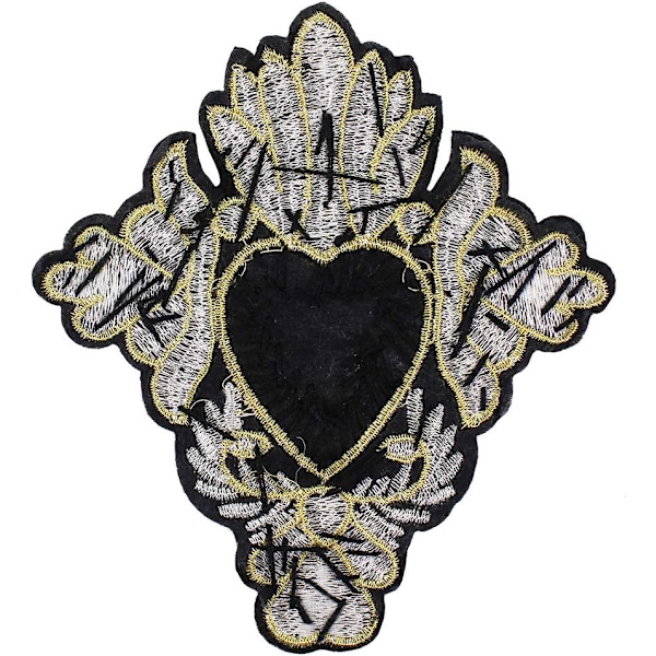 Perlebesatte krystalhjerte-rhinsten-patches (2 stk.) - DIY-broderi-applikation
