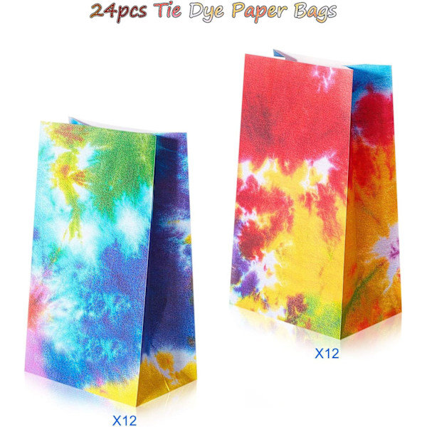 24 stk Tie Dye papirposer - Camouflage godteposer/godteposer til fester