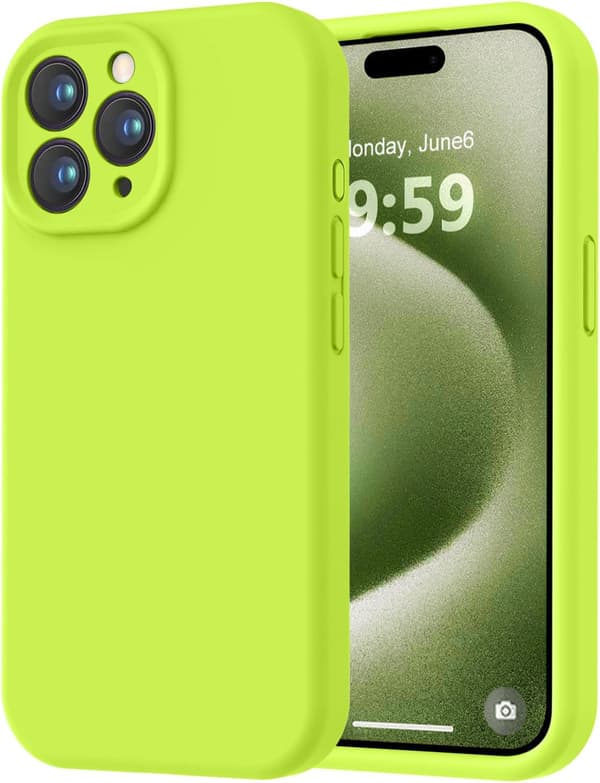 Premium silikone iPhone 15 Pro cover med mikrofiberfor, stødsikkert - Grøn