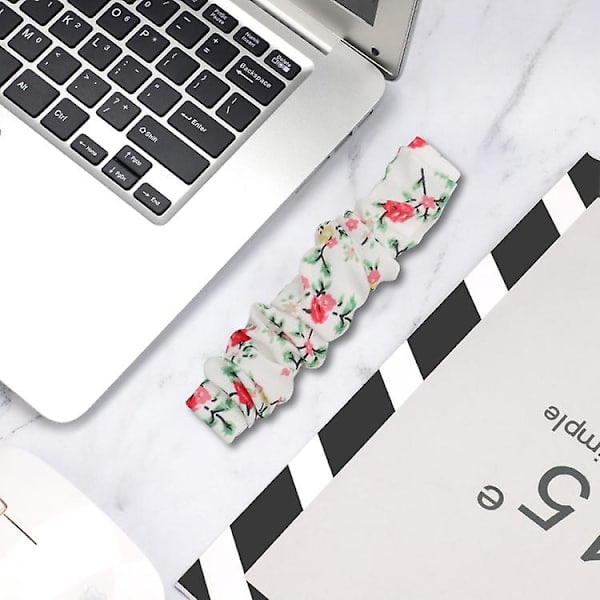 Universell hårslinga i tyg för Fitbit Versa 4 / Sense 2 Red Floral