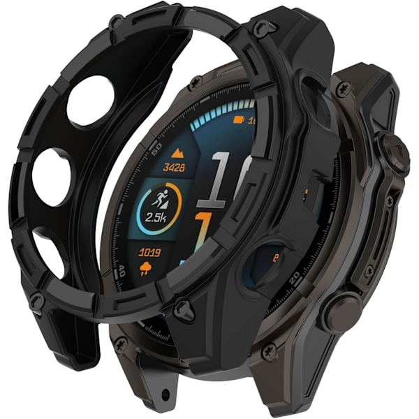 Kompatibel med Garmin Fenix 8 51mm Skyddsfodral - TPU Skyddande Klockfodral Skal Kompatibel med Garmin Fenix 8 51mm Svart