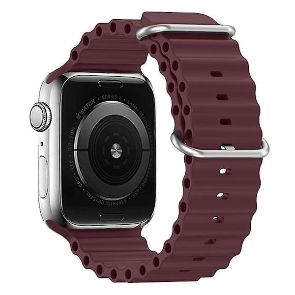 Rem för Apple Watch Ultra Band 49mm 44mm 40mm 45mm 41mm 42mm 45 Mm Armband Silikon Armband Iwatch Serie 7 8 4 5 6 3 Se wine red 42mm 44mm 45mm 49mm