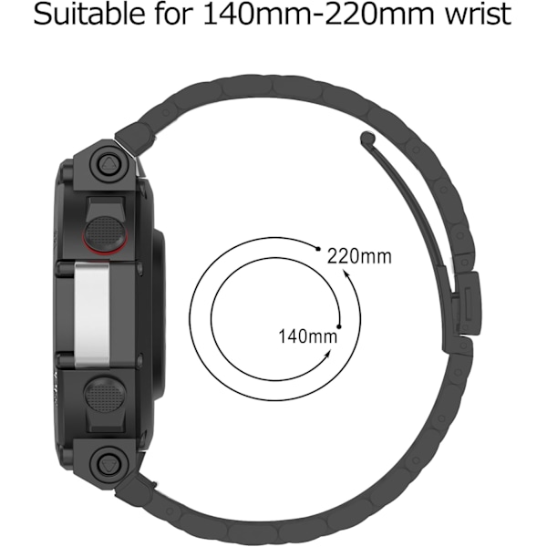 Reservedeler til Amazfit T-Rex Ultra, justerbar forretningsstil i metall, solid rustfritt stål hurtigutløserstropp for