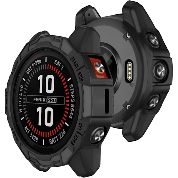 Skal Kompatibelt med Garmin Epix Pro 47mm/Fenix 7 Pro/Fenix 7 Skalskydd TPU Skyddande Skalram för Fenix 7 Smartklocka (Svart) Svart F