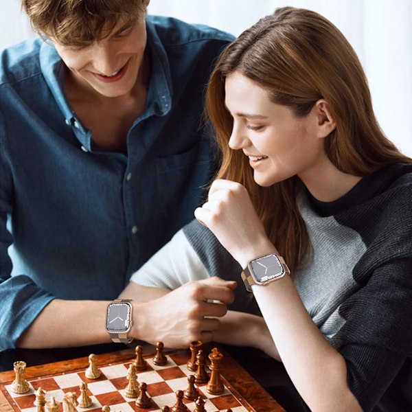 Luksuriøse ternede designerremme, der er kompatible med Apple Watch -rem 42 mm