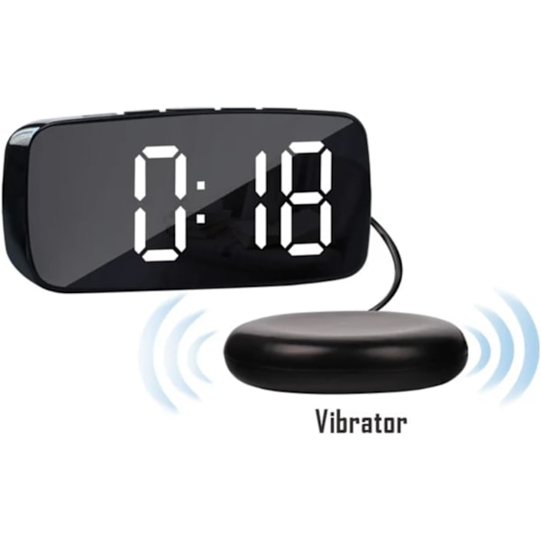 Superhög vibrerande väckarklocka med sängvibrator Multifunktionell dubbel USB Tung sovare Döv Hörselskadad Snooze Som bild Som bild