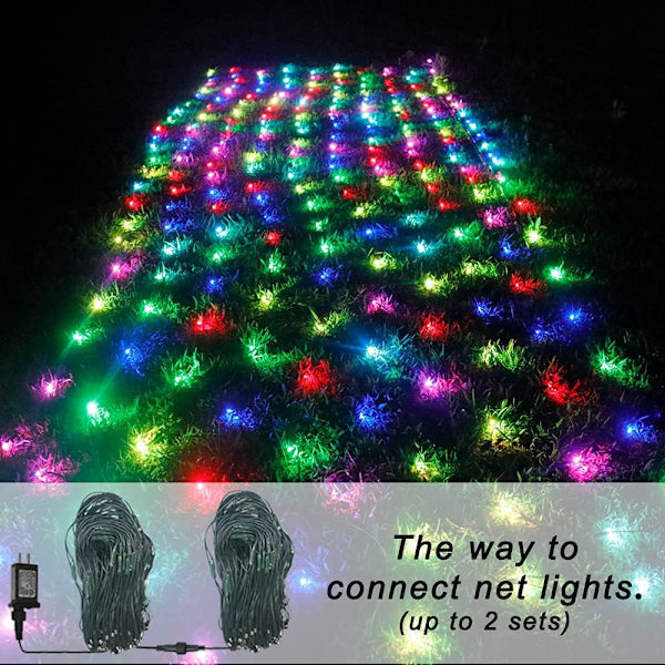 Utomhus julnätljus, 240 LED 18 färgskiftande buskljus med fjärrkontroll, 14,8x4,9ft flerfärgade anslutningsbara vattentäta ljusslingor för