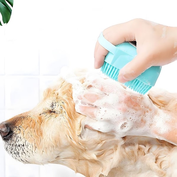 Hundepleje Børste - Underuldsrive & Badebørste til Korthårede Hunde (Gul)