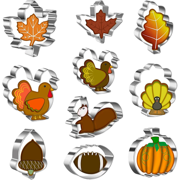 Höst och Thanksgiving kakform set (10-delar) - Roligt bakning under semestern
