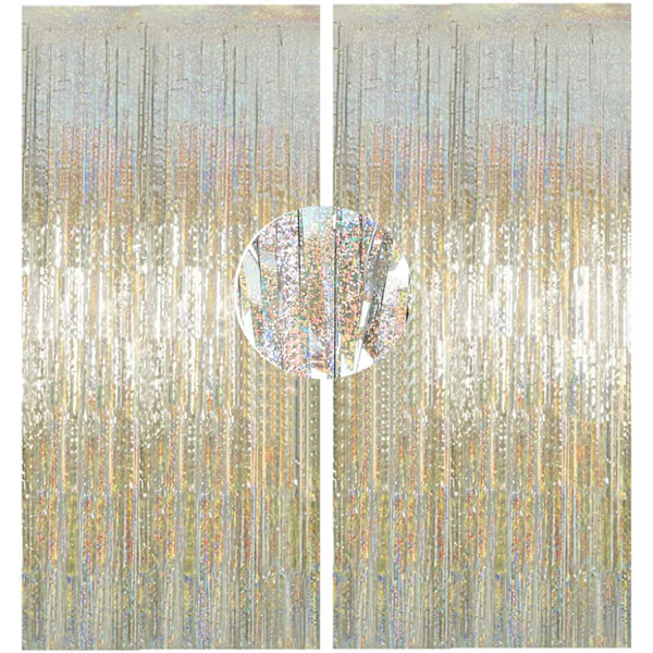 Champagne Gold Glitter Baggrund Gardin (2stk, 1m x 2,5m) til fester