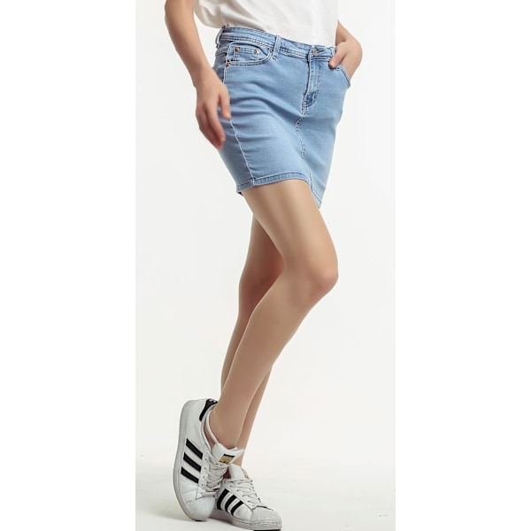 Kvinners Casual Kort Denim Skjørt