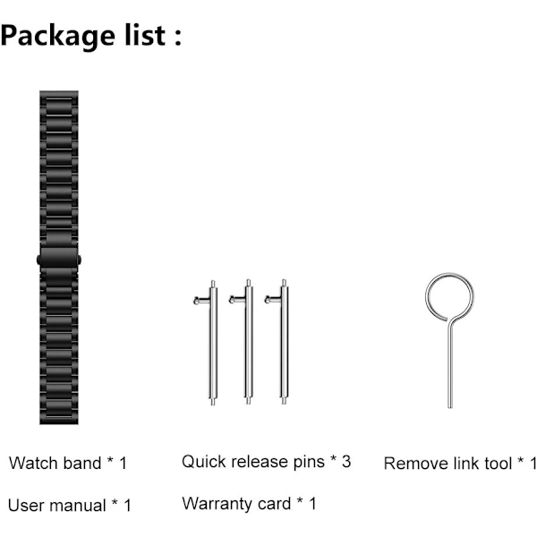 Titaniumbånd Kompatibelt med Galaxy Watch 7/6/5/4 44mm/47mm, Active 2 40mm/41mm Smartwatch Svart 20mm-Galaxy Watch6 Classic/5 Pro/Galaxy Watch4