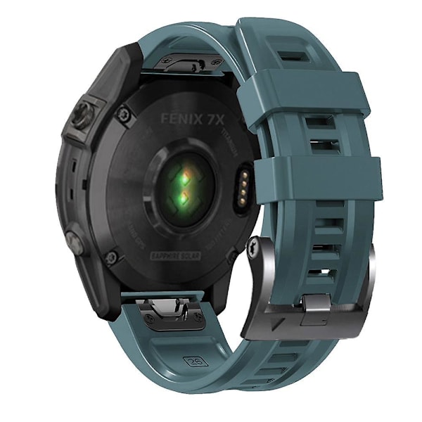 Silikonarmband för Garmin Tactix 7 Pro/Fenix 7X/Fenix 6X Pro 26mm med svart spänne Navy Blue