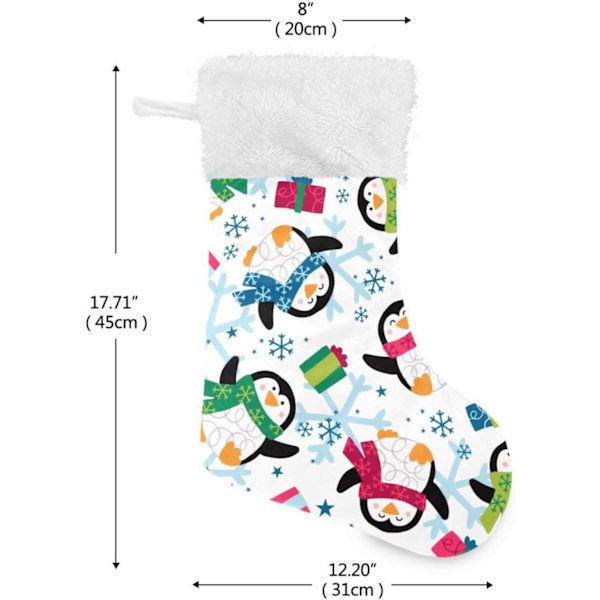 Jule-Strømpe, Personlige Jule-Strømper 2-pak Pinguin Snemand Gave 45,7 cm Jule-Strømper Hængende Ornament Pejs til Træ