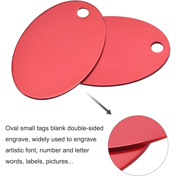 Ovale stemplede tomme aluminiumetiketter