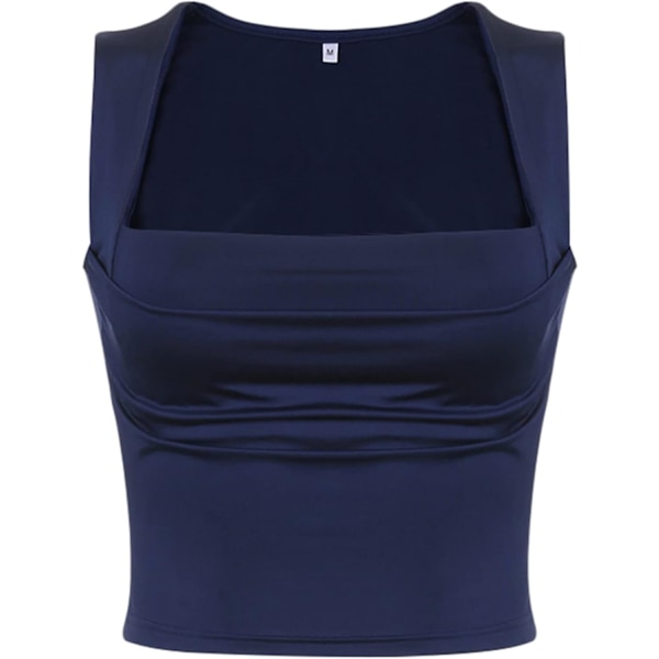Blonder Korsett Topper for Kvinner Patchwork V-Hals Cami Topp Spaghetti Stropp Push Up