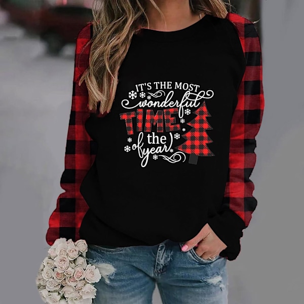 Jultröjor för kvinnor 2023 Höstmode Raglan Långärmad Pullover