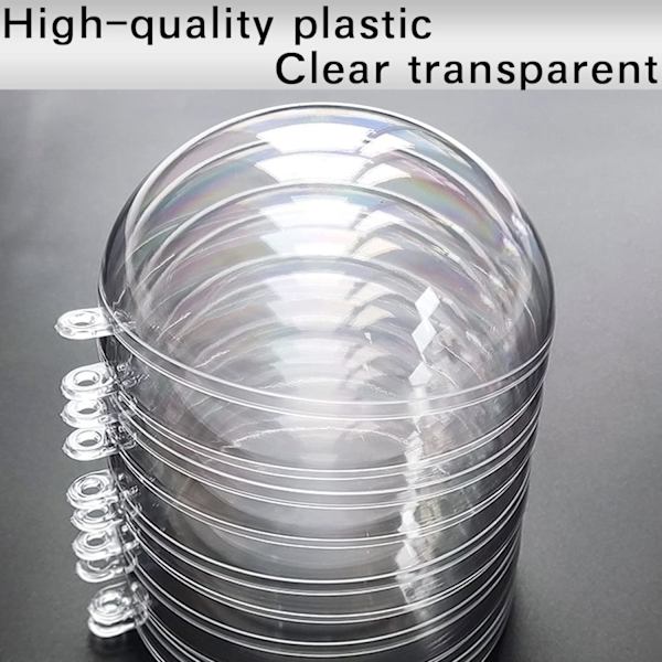 Gjennomsiktige plastpynt 10-pakning julepynt fyllbare kuler for DIY