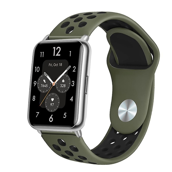Silikone rem til Huawei Watch Fit 2 Band Active Classic Smartwatch Tilbehør Correa erstatningsbælte Huawei Watch Fit2 rem Army Khaki