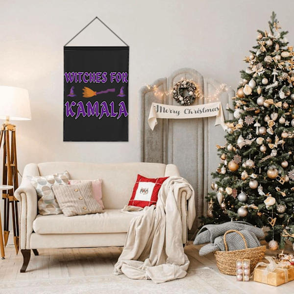 Häxor för Kamala Harris Halloween  Barnlösa katter Damer 2024 Val Trädgårdsskylt Banner Dubbelsidig 28x40 Tum  Vit Vit