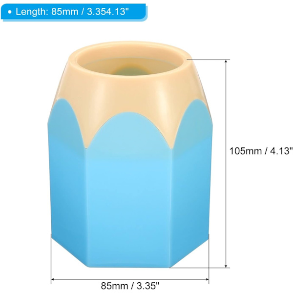 Pennhållare, 3-pack pennhållare för skrivbord söta plast pennhållare för skrivbord pennhållare kopp arrangör pennhållare, blå blå blå