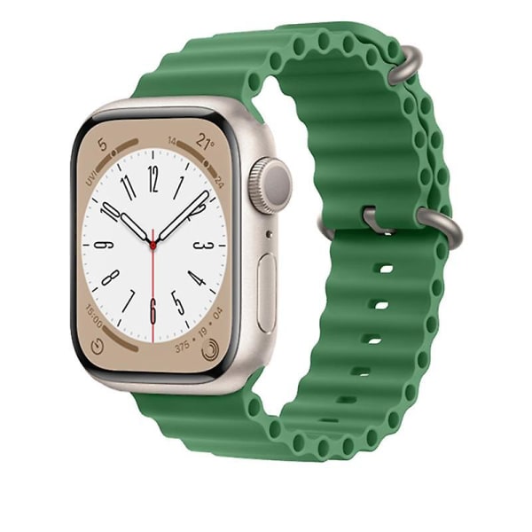 Ocean Armband För Apple Watch Band 44mm 40mm 45mm 41mm 49mm 42mm 38mm Smartwatch Silikonrem Iwatch Ultra Series 7 6 3 Se 8 clover 42 44 45 49mm