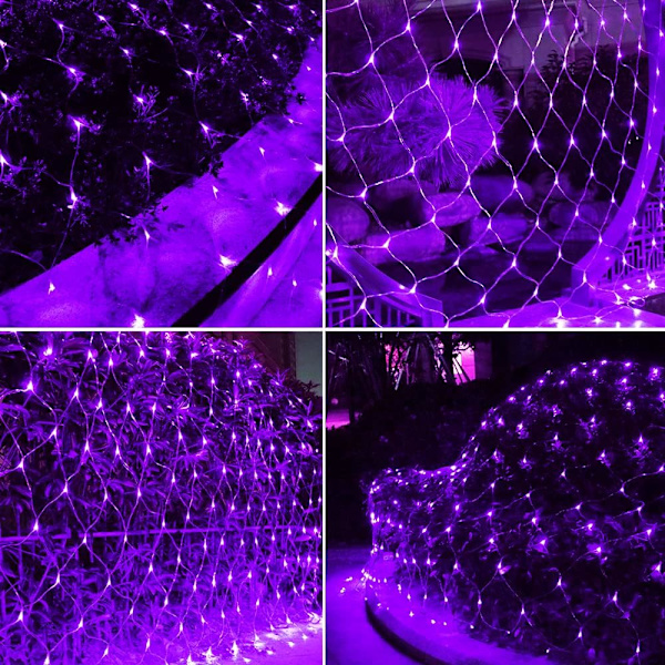 LED-nätljus Halloween-dekorationsnätljus, trädvarpsljus utomhus hängande ljusslinga för hem, sovrum, jul, trädgård, gångväg,