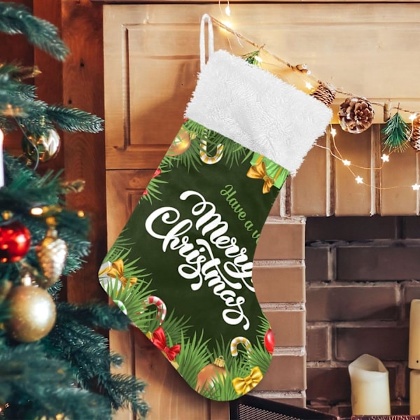 Weihnachtsstrumpf, personalisierte Weihnachtsstrümpfe Set von 2 Girlande 18 Zoll Xmas Strümpfe Hängende Ornament Kamin für Baumdekoration  17.71x