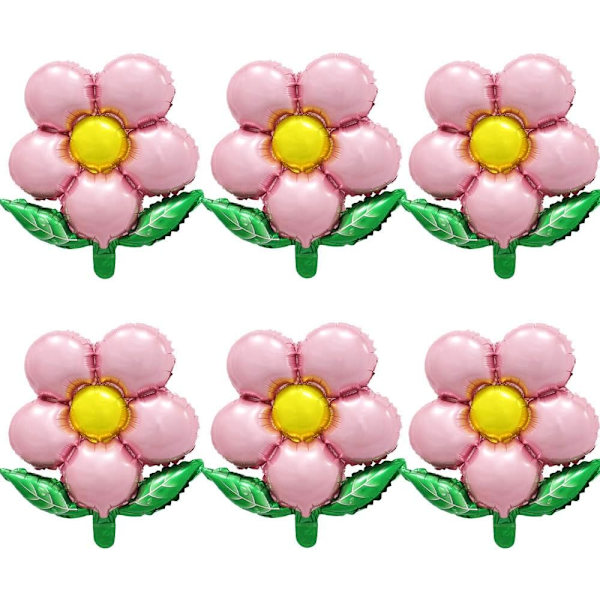 Rosa blomsterformede folieballoner