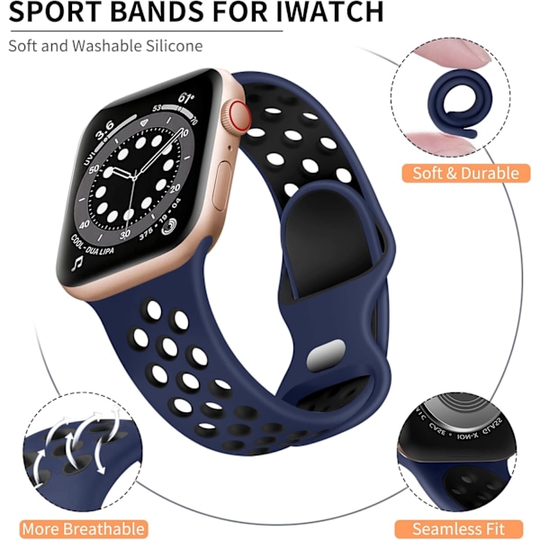 Sportband kompatibel med Apple Watch Band Series 7 41mm